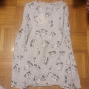 Grey unicorn yoga Zara shirt size 10